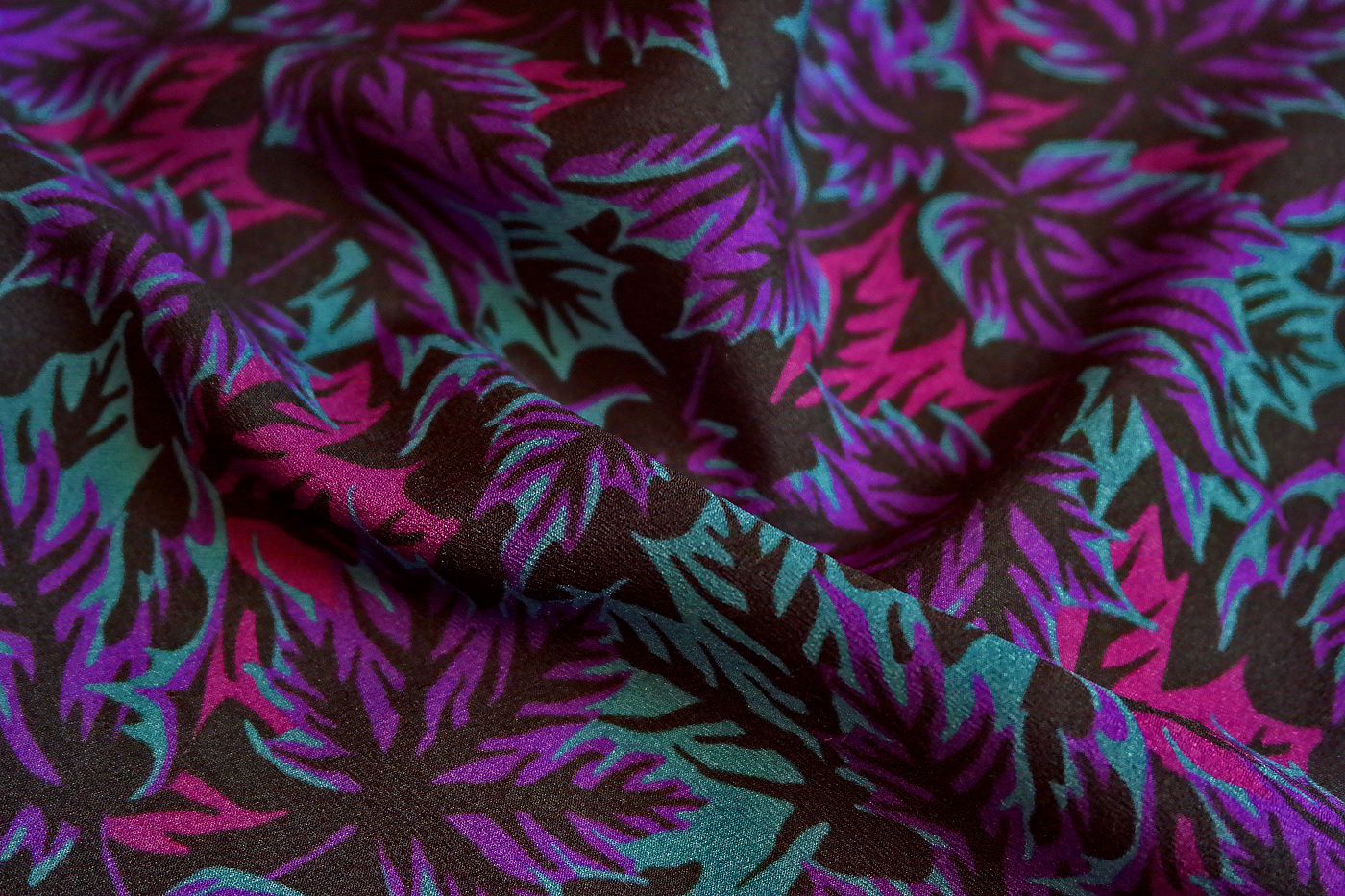 Leaves - Dark purple/teal fabric - andreaalice - Spoonflower