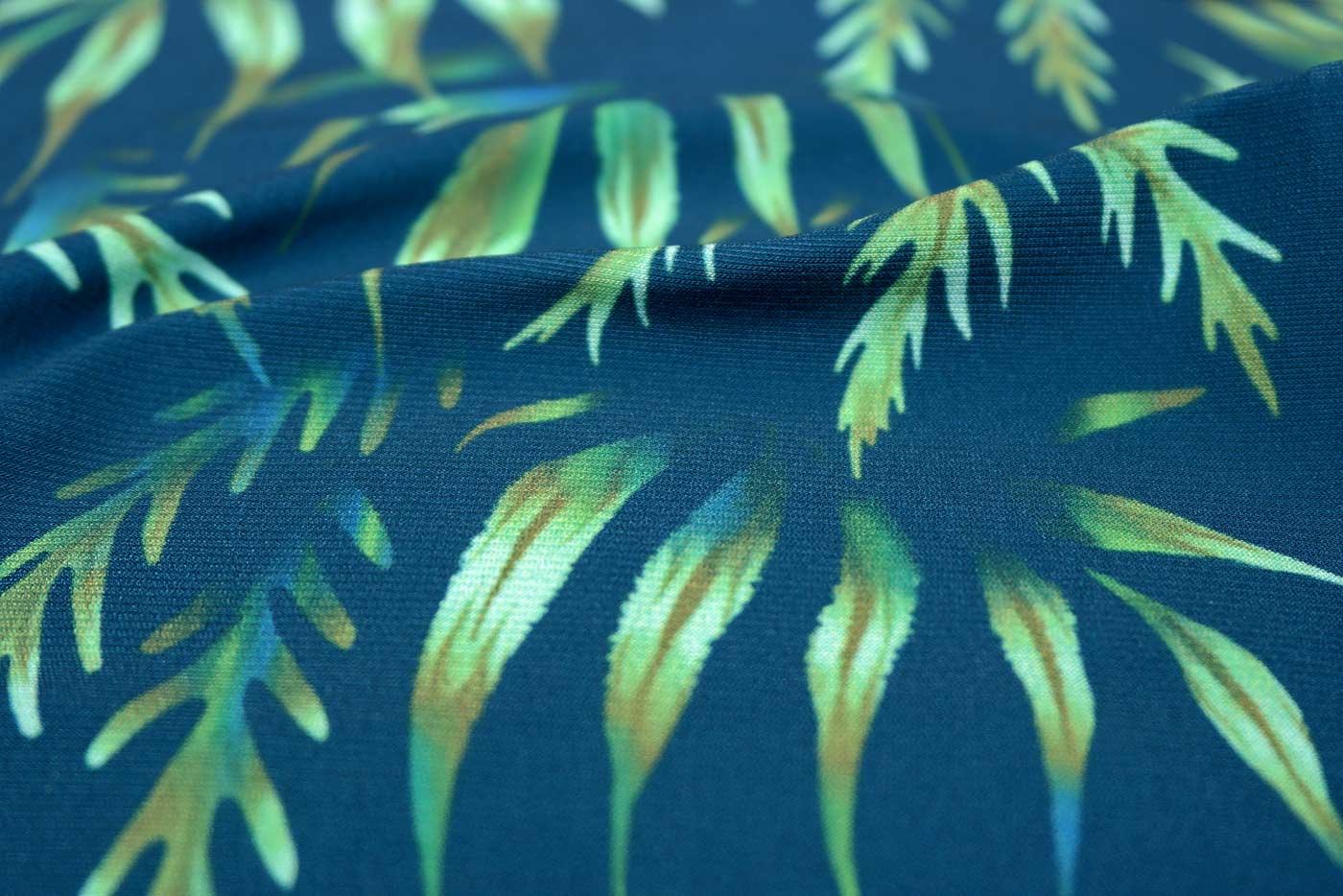 Fern leaf print fabric green by Andrea Muller
