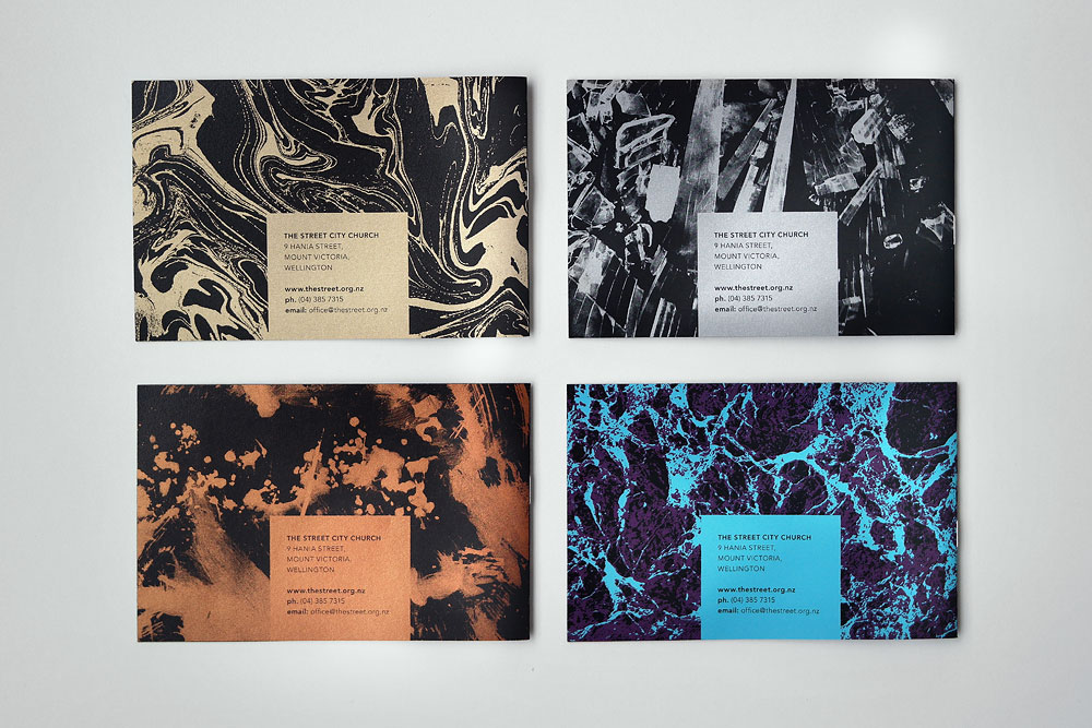 Patterned textured conference advertising booklets