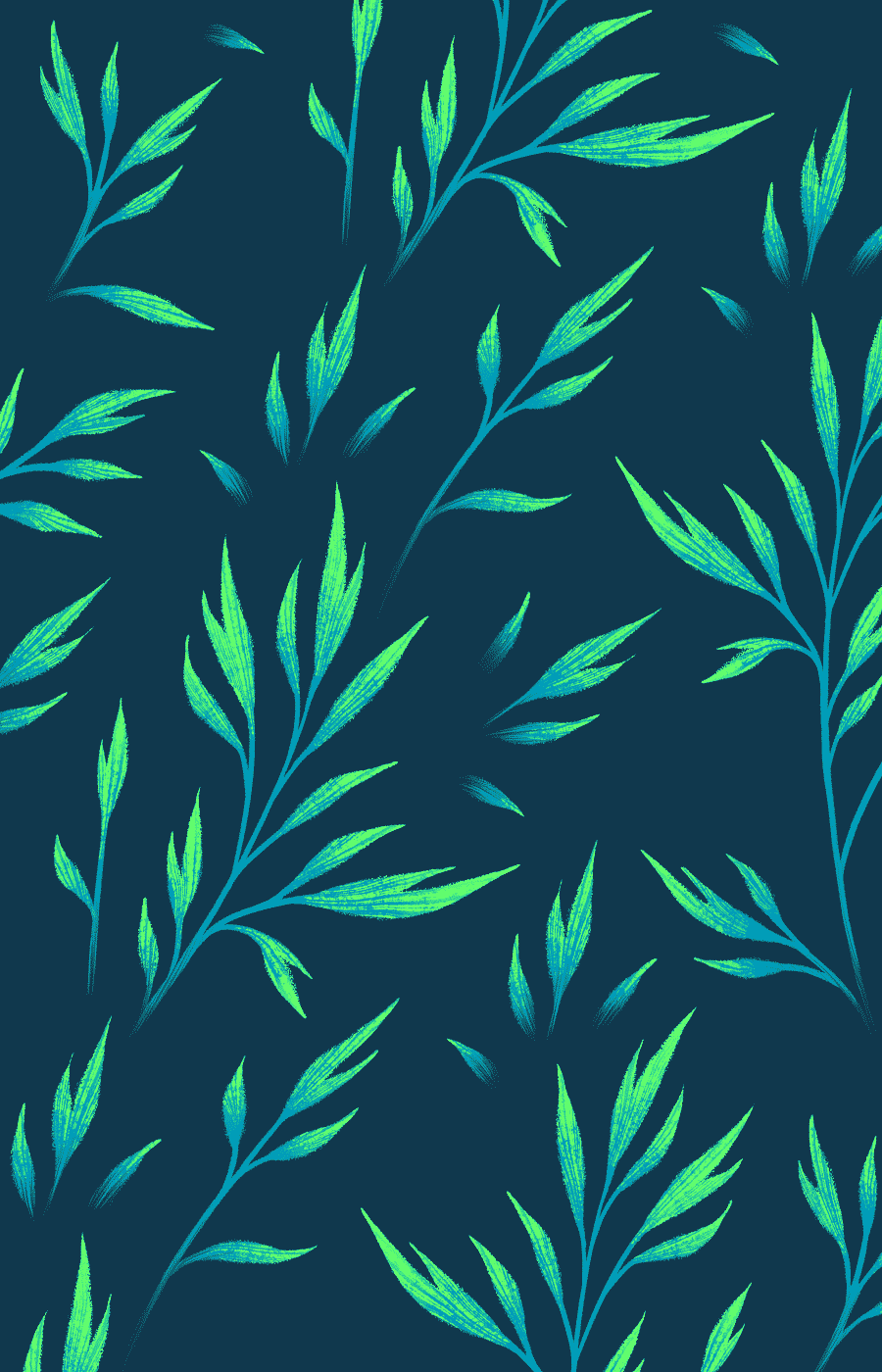 Small illustrated leaf surface pattern design by Andrea Muller