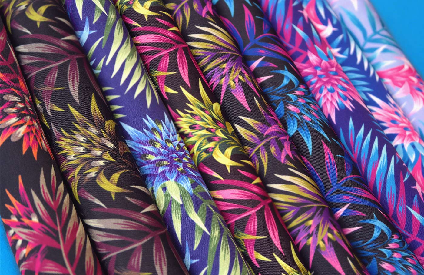 Fasciata tropical floral fabric collection by Andrea Stark