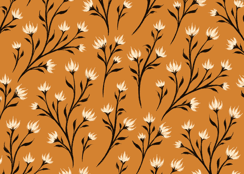 Small floral print fabric design by Andrea Muller