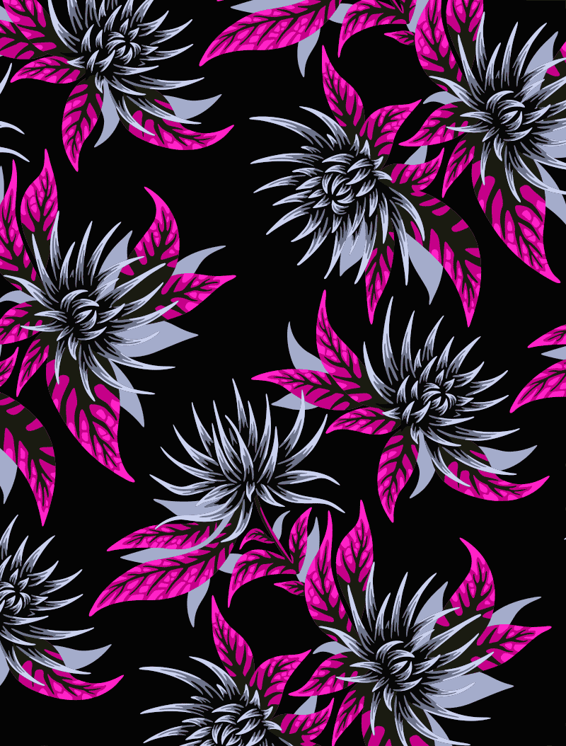 Floral lotus illustration vector pattern by Andrea Muller