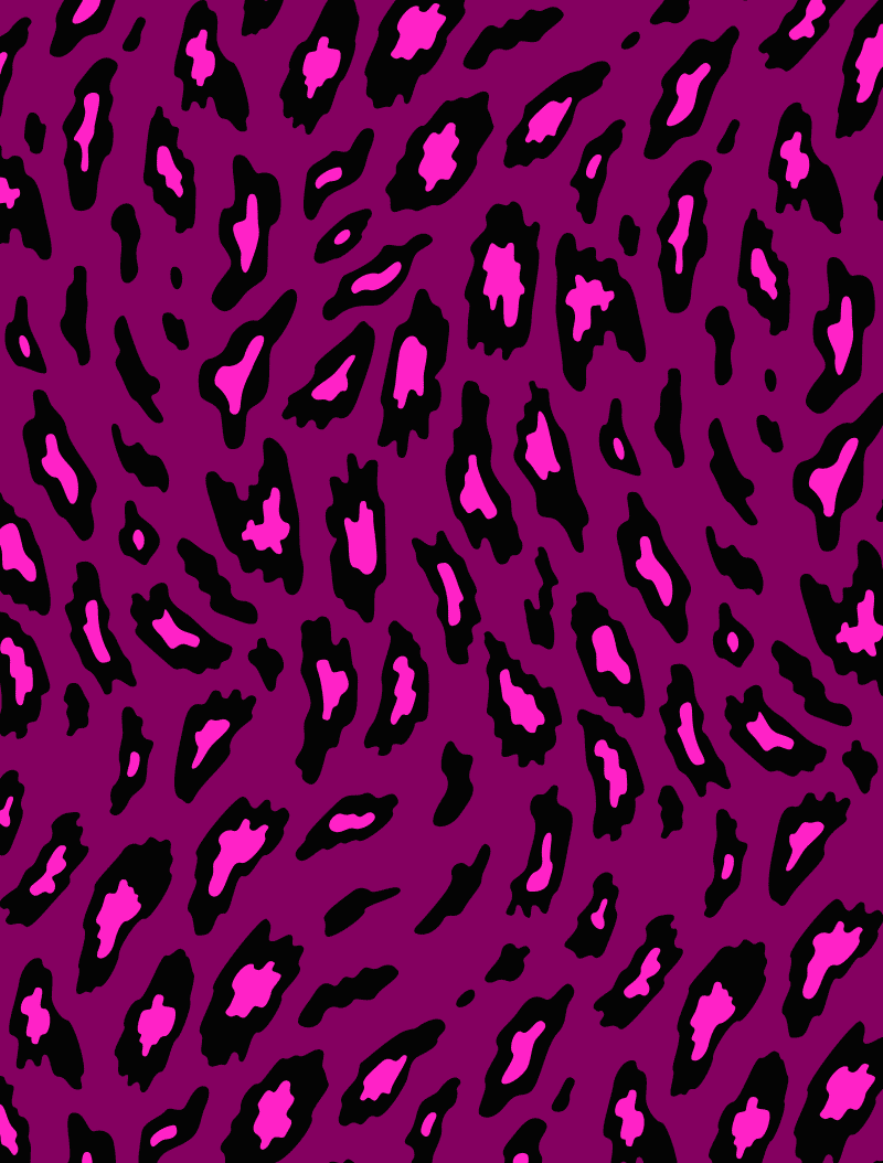 Leopard print vector pattern purple pink by Andrea Muller