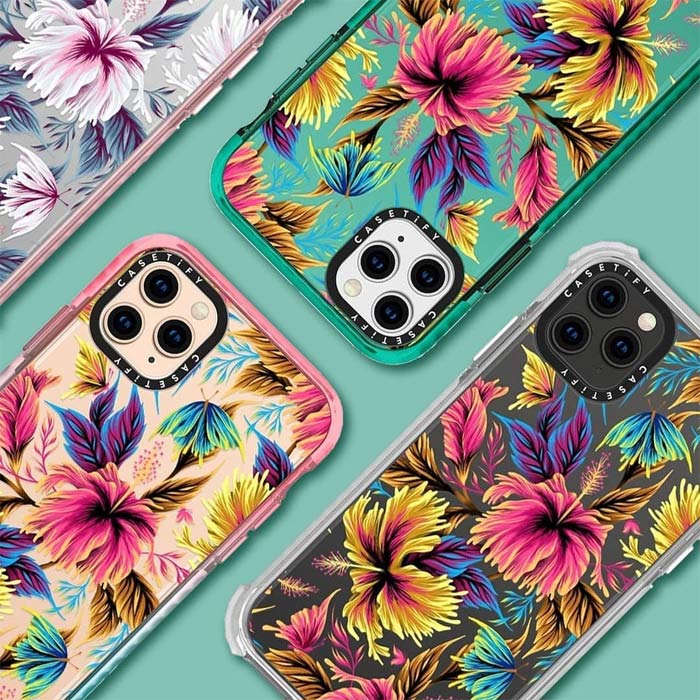 Colorful hibiscus phone cases by Andrea Muller