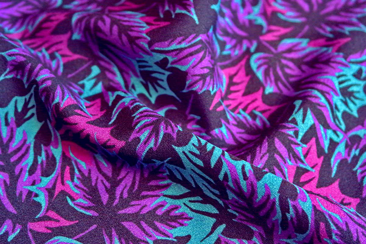 Autumn Leaf fabric pattern purple teal by Andrea Muller