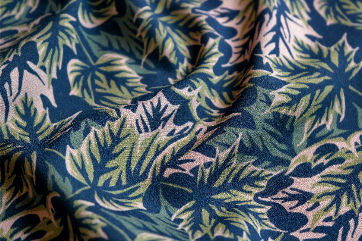 Leaf fabric pattern dull green by Andrea Muller