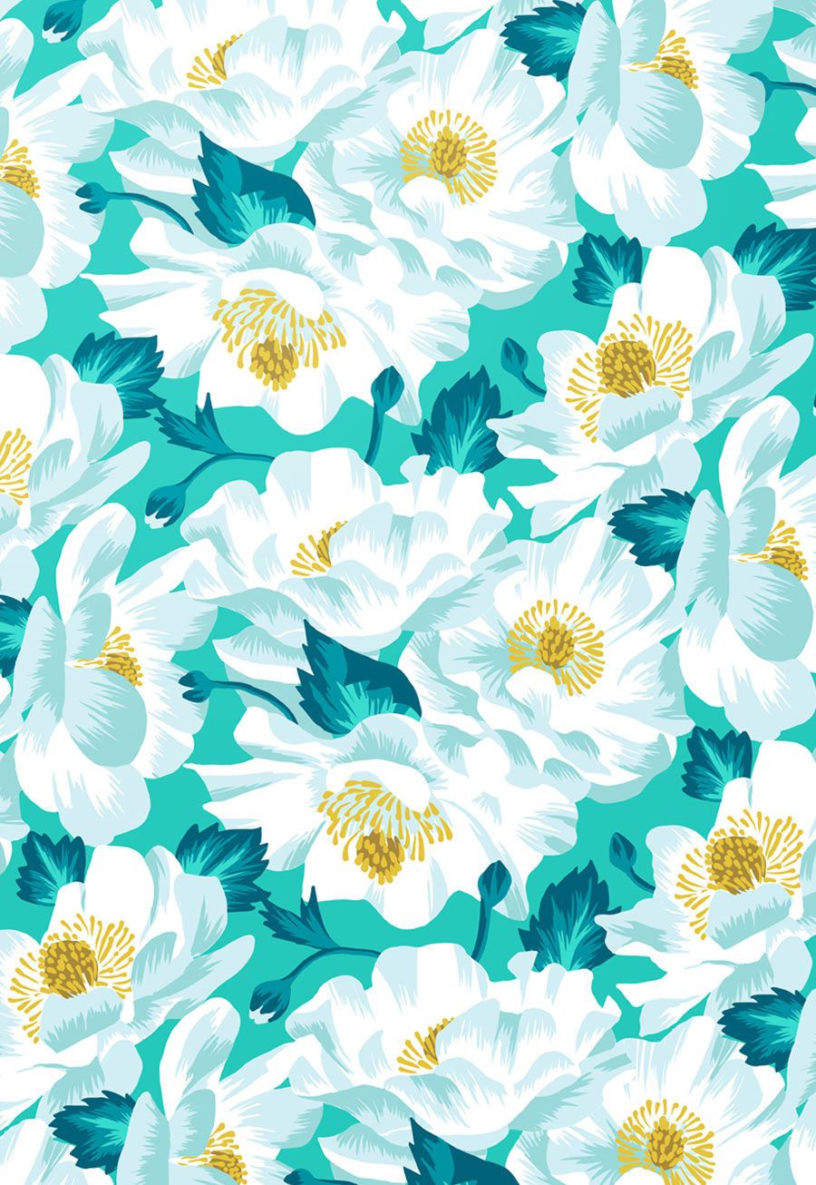 Mount Cook Lily floral light pattern by Andrea Stark