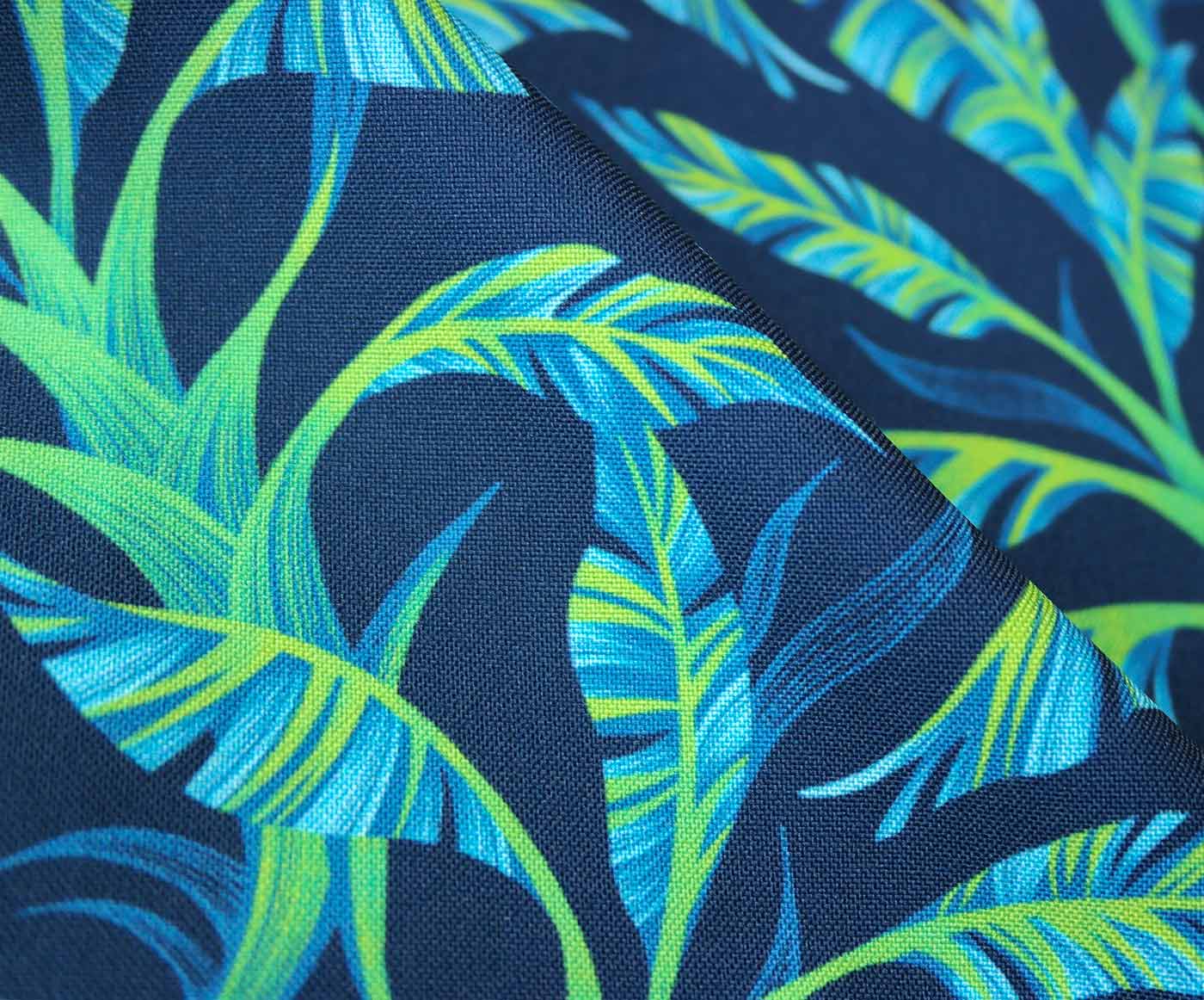 Tropical green banana leaf patterned fabric by Andrea Muller