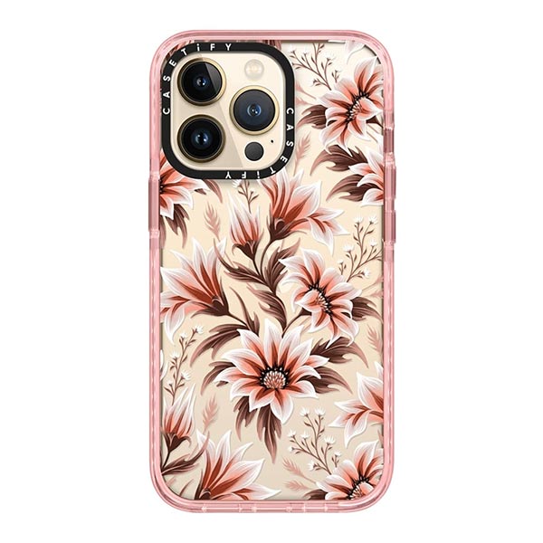 Gazania daisy floral peach phone case by Andrea Muller