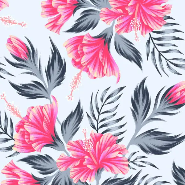 Hibiscus floral pattern by Andrea Muller