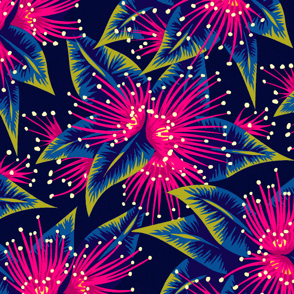 Rata flower pattern by Andrea Muller