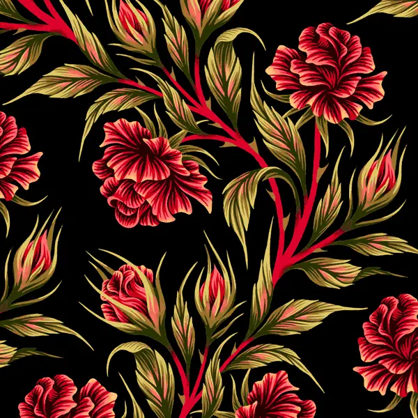 Roses fabric pattern collection by Andrea Muller
