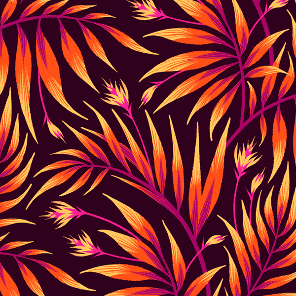 Tropical palm leaf fabric pattern summer collection by Andrea Muller