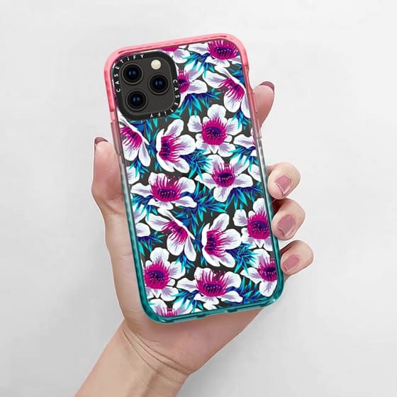 White floral print iphone case by Andrea Muller