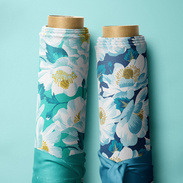 Mount Cook Lily floral fabric collection by Andrea Muller