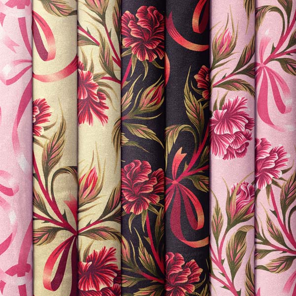 Roses red pink fabric collection by Andrea Muller