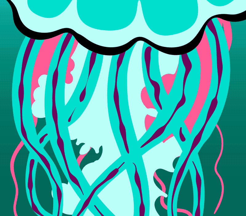 Stark/Southam skate deck designs, jellyfish tentacles detail