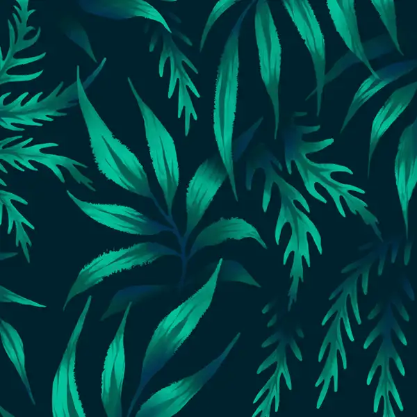 Fern leaves foliage emerald green wallpaper by Andrea Muller