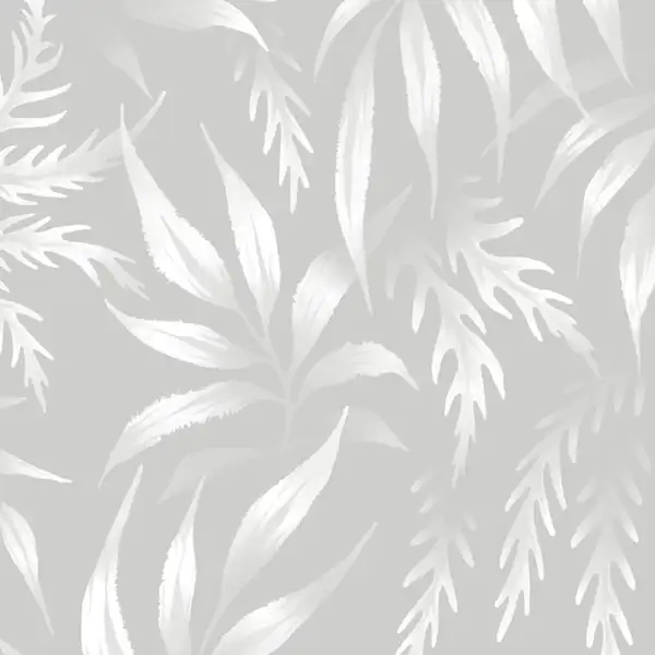 Painted fern leaves white and beige wallpaper by Andrea Muller