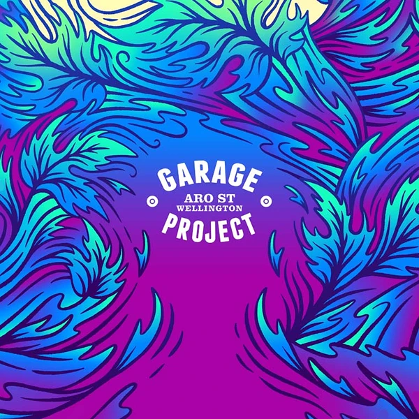 Oceanic Feeling vector waves illustration for Garage Project, Wellington NZ by Andrea Muller