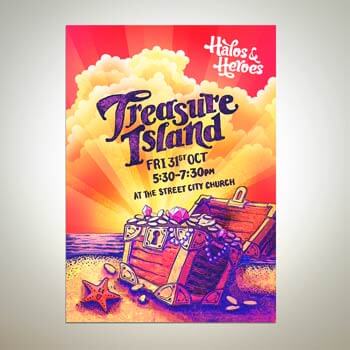 Treasure Island advertising by Andrea Muller
