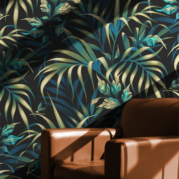 Green tropical foliage wallpaper collection by Andrea Muller