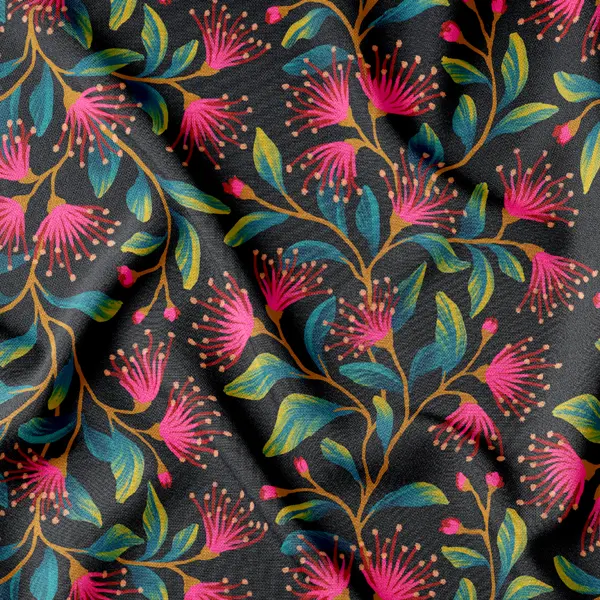 New Zealand native Rata pattern fabric by Andrea Muller