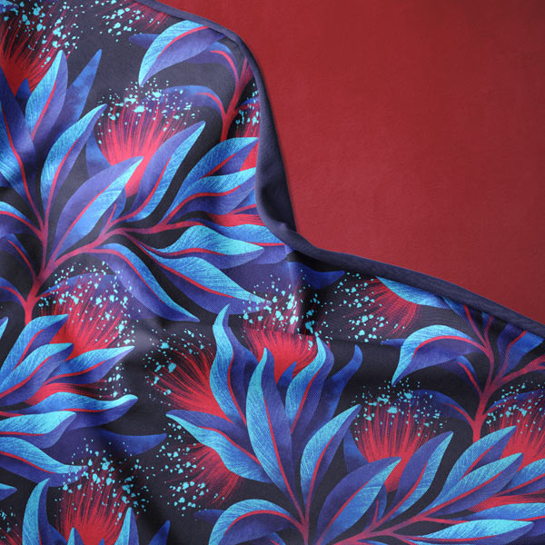 Pohutukawa floral NZ print fabric by Andrea Muller