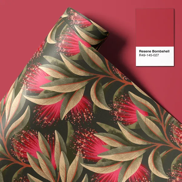 New Zealand red pohutukawa flower wallpaper by Andrea Muller