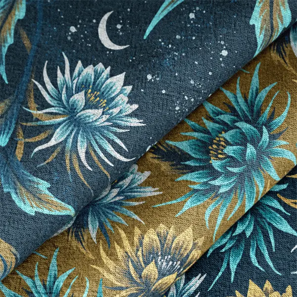 Celestial floral Queen of the Night fabric collection by Andrea Muller