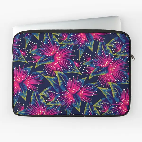 Rata pink floral pattern laptop sleeve by Andrea Muller