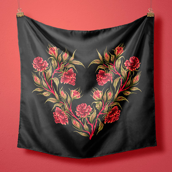 Red roses heart wall hanging by Andrea Muller